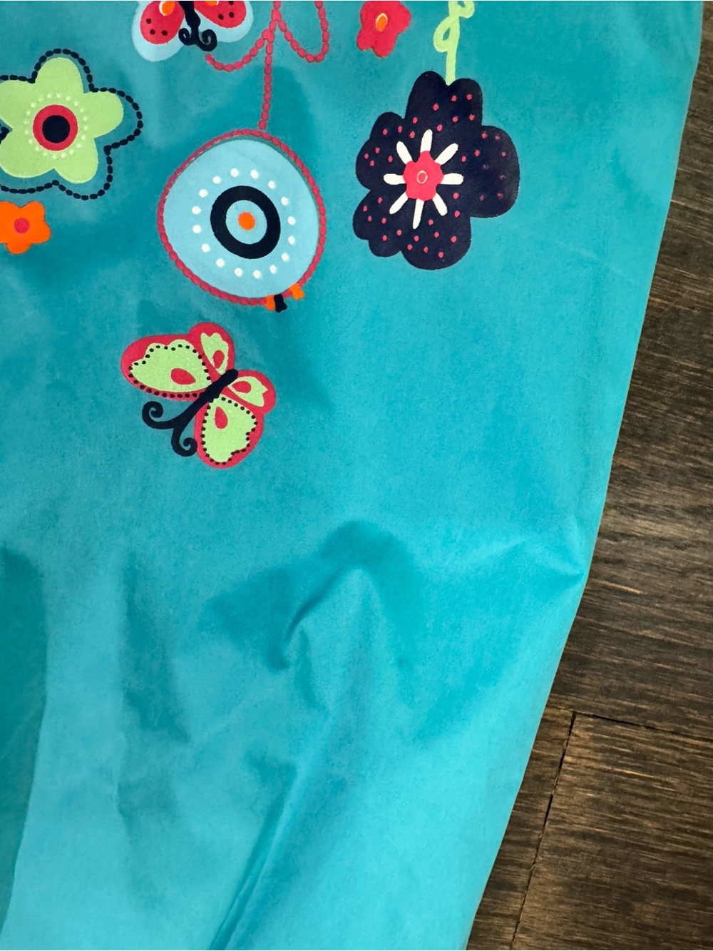 Kids Hooded Floral Raincoat - Turquoise - Picture 7 of 7
